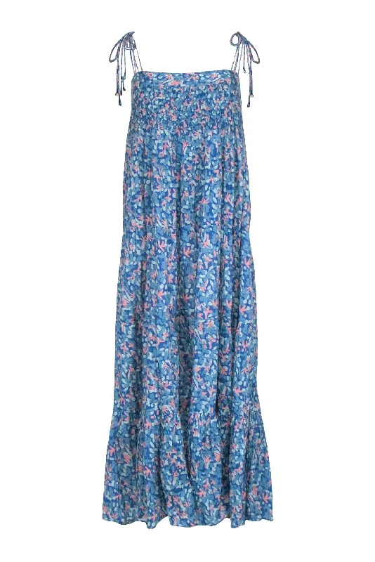 Mirth - Blue & Pink Floral Print Maxi Dress Sz S