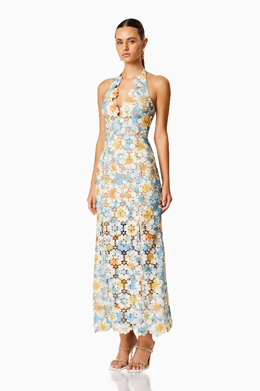 Nesting Floral Lace Maxi Dress In Multi