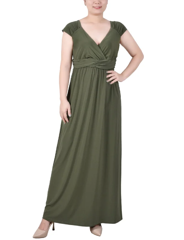 Ruched Empire-Waist Maxi Dress - Petite