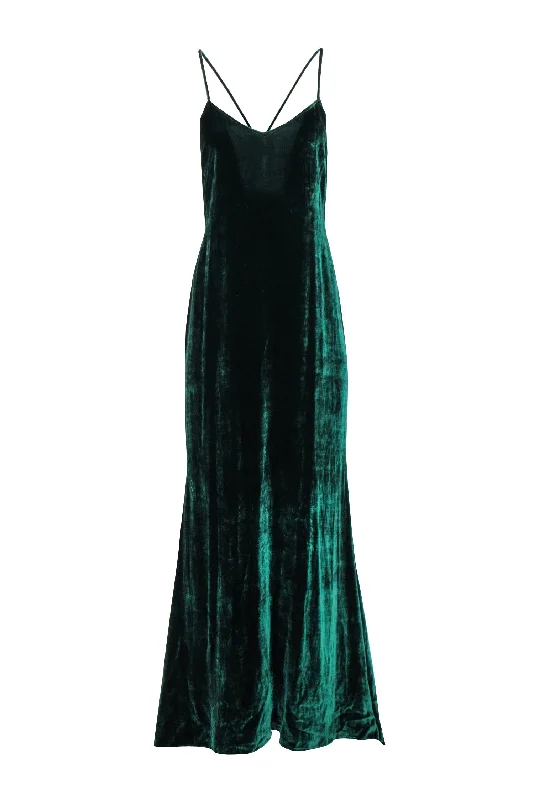 Reformation - Green Velvet Sleeveless Maxi Formal Dress Sz M