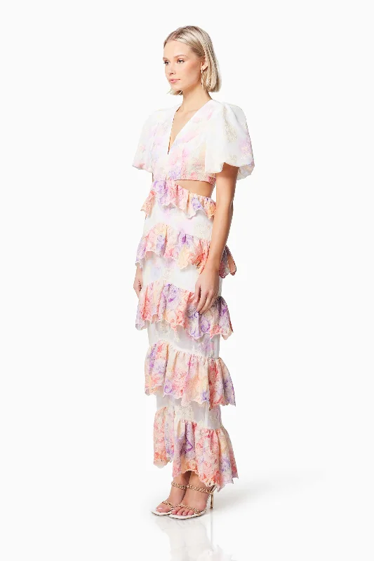 Riviera Waist Cut-Out Maxi Dress In Pink