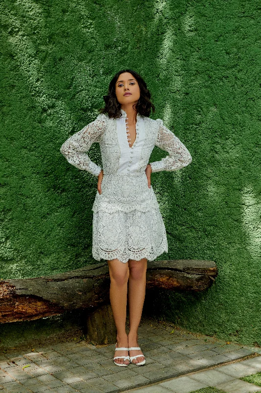 Secret confessions - white lace mini dress