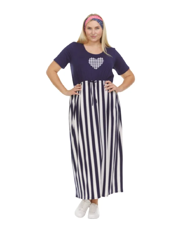 Short Sleeve Crew Neck Maxi Dress - Plus