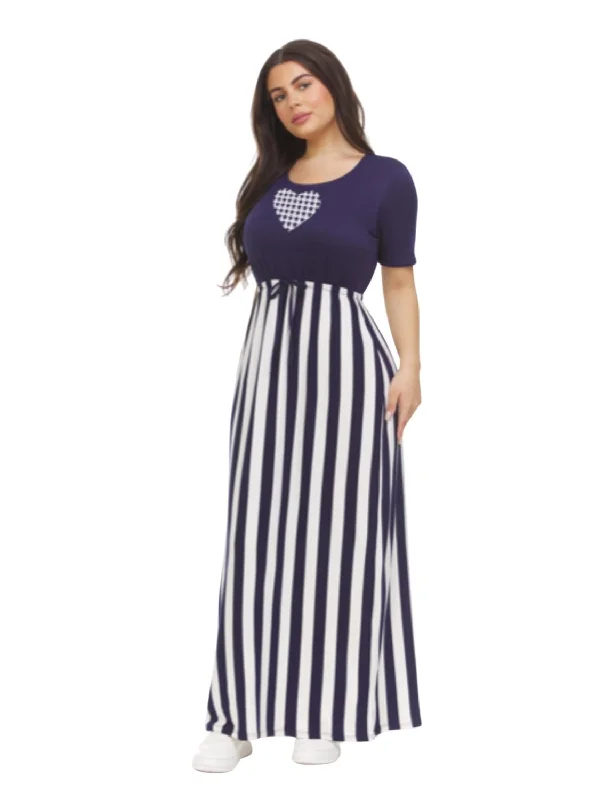 Short Sleeve Crew Neck Maxi Dress