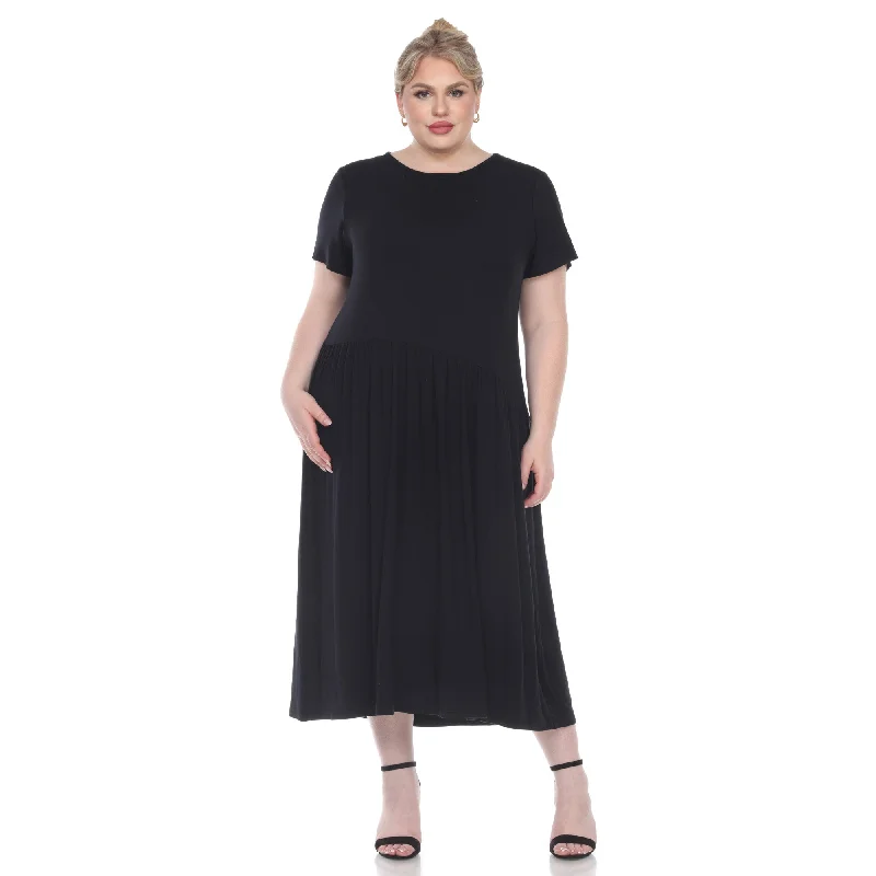 Short Sleeves Maxi Dress - Plus