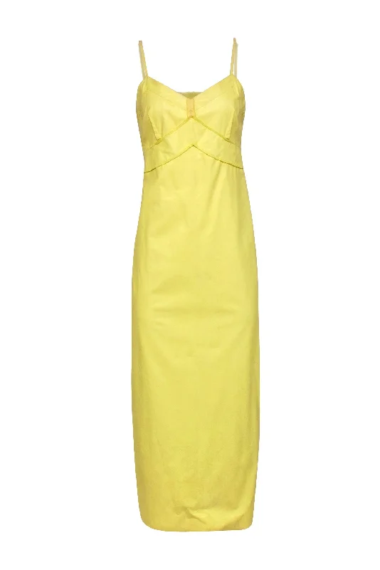 MM6 Maison Martin Margiela - Yellow Faux Leather Maxi Dress Sz 8