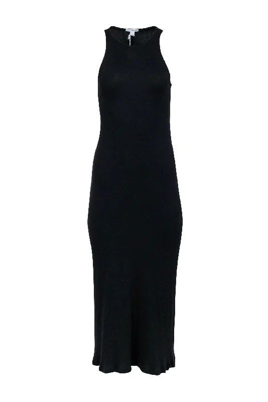 James Perse - Black Ribbed Sleeveless Maxi Dress Sz XS