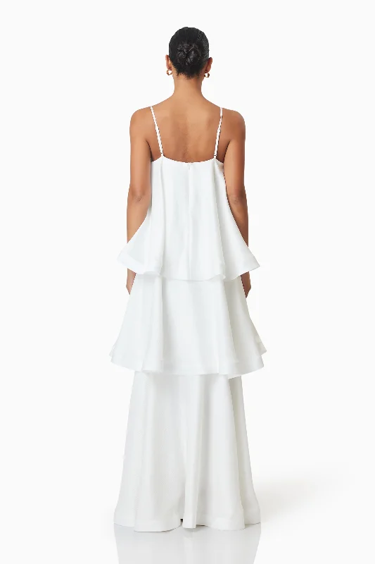 Tilly Tiered Maxi Dress in White