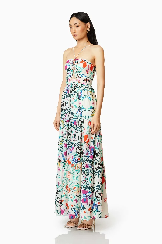 Tradewinds Halter Maxi Dress In Multi