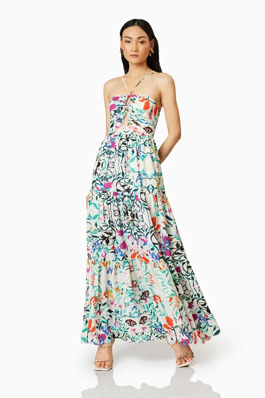 Tradewinds Halter Maxi Dress In Multi