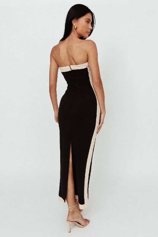 Tenika Strapless Bodycon Maxi Dress Black