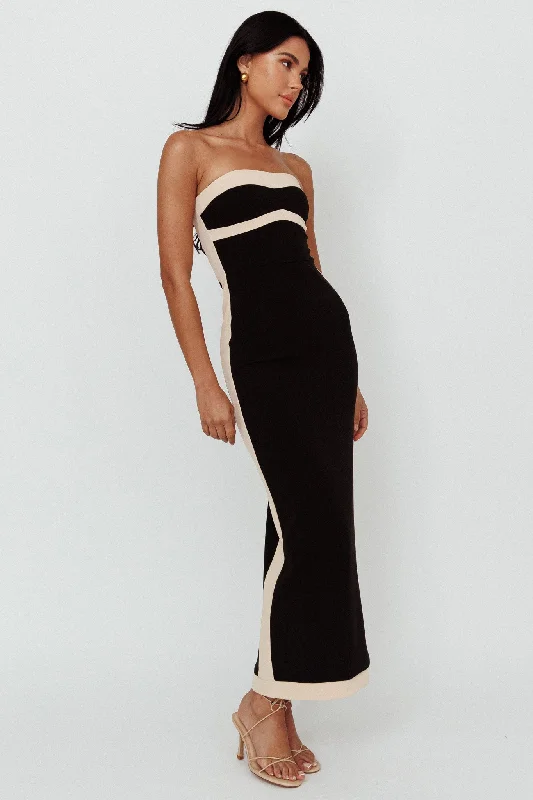 Tenika Strapless Bodycon Maxi Dress Black