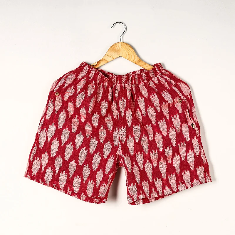 Red - Pochampally Ikat Cotton Unisex Boxer/Shorts