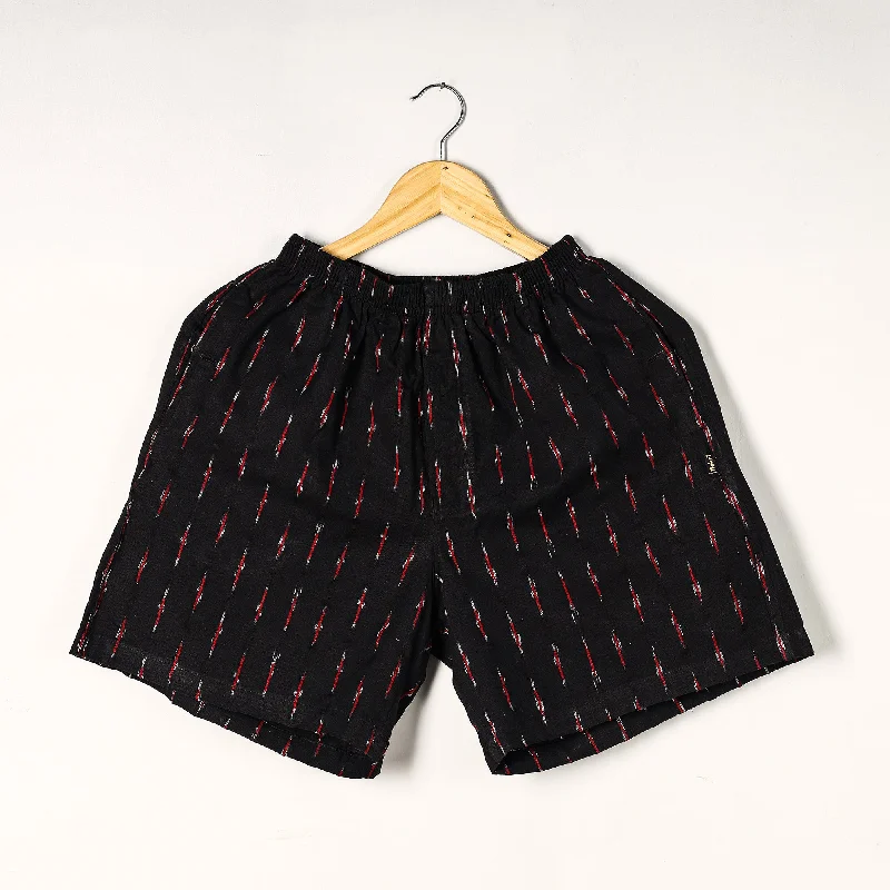 Black - Pochampally Ikat Cotton Unisex Boxer/Shorts