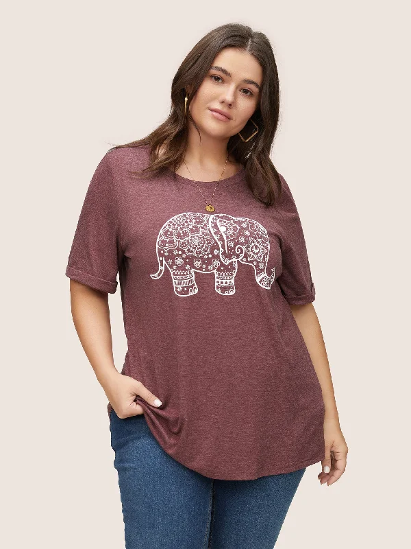 Art & Design Elephant Print T-shirt