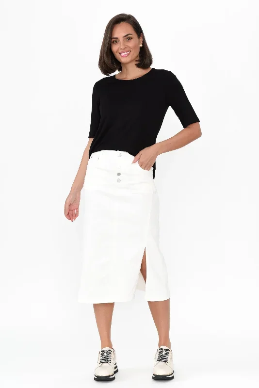 astille-white-cotton-blend-skirt