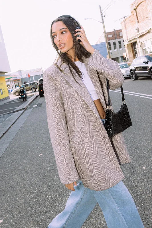 Beige Oversized Blazer Long Sleeve