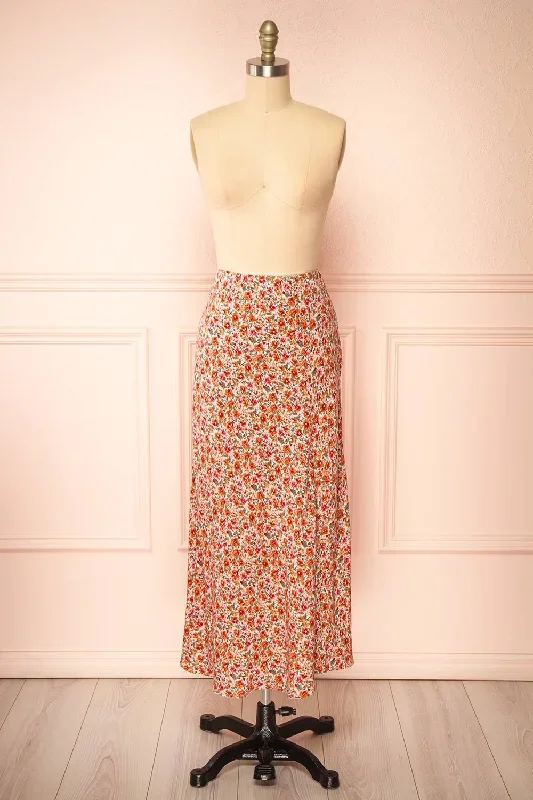 Bithia | Colourful Long Floral Skirt