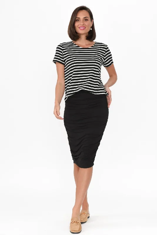 black-bamboo-ruched-skirt