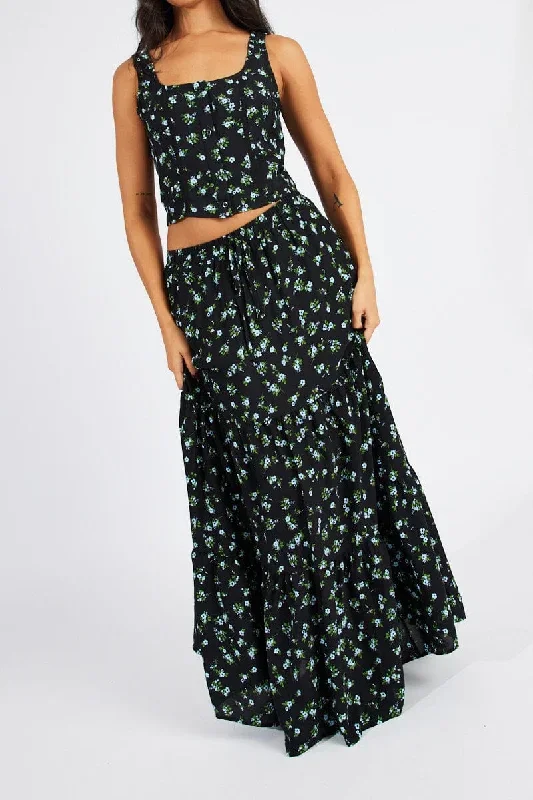 black-floral-maxi-skirt-high-rise-tiered-elastic-waist-sl1157e-34pb-1