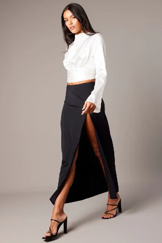 black-maxi-skirt-mid-rise-split-nylon-sl0097a-84pb-1