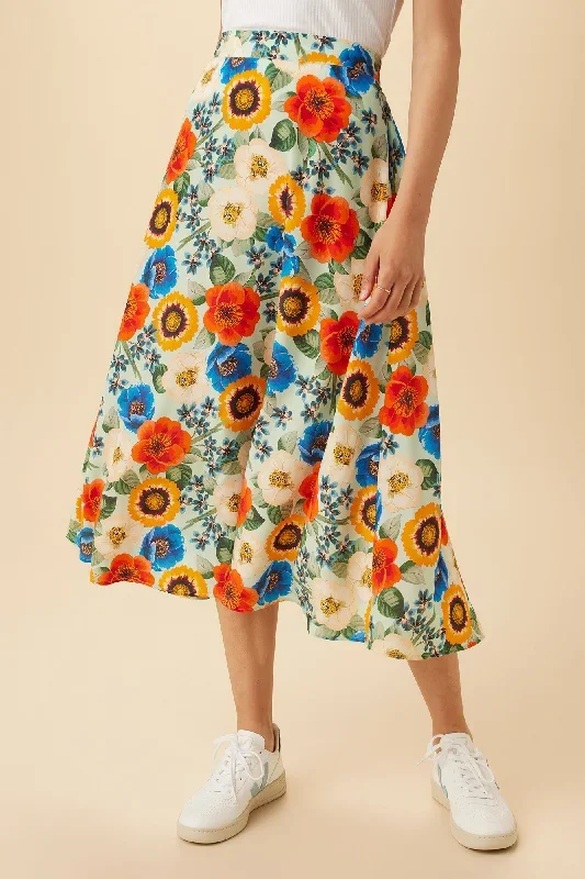 Blaze Washable Silk Skirt - Devon Floral