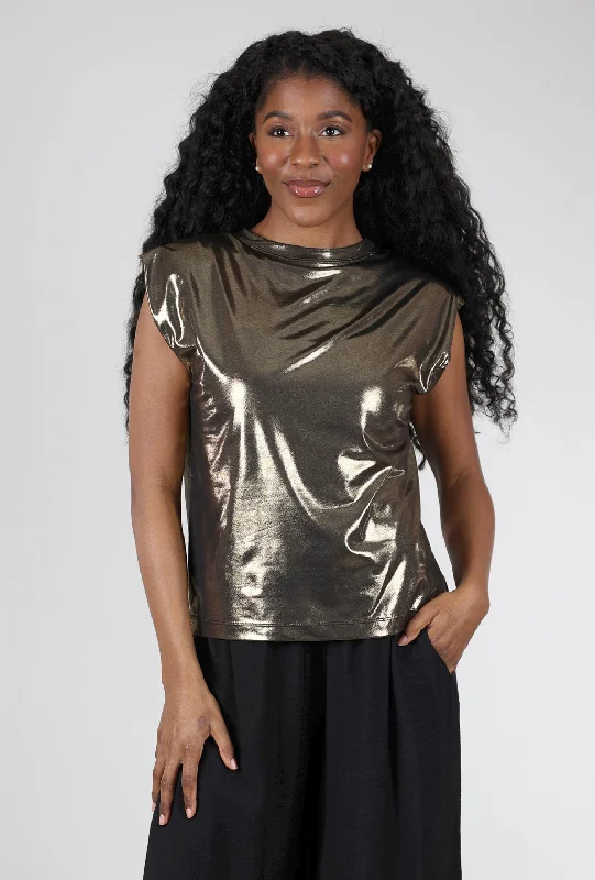 Blossom Metallic Top, Gold