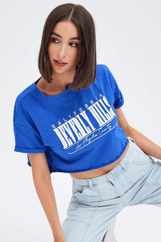 Blue Graphic Tee Short Sleeve