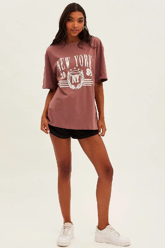 brown-t-shirt-short-sleeve-crew-neck-new-york-cotton-jc2064ax-84wb