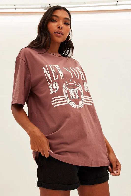 brown-t-shirt-short-sleeve-crew-neck-new-york-cotton-jc2064ax-84wb