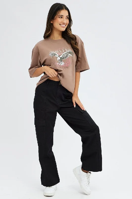 brown-t-shirt-short-sleeve-crew-neck-oversized-eagle-jc1323-84wb