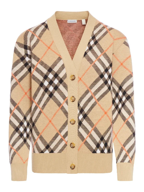 cardigan with check print