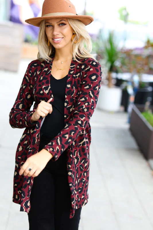 burgundy-animal-print-open-cardigan