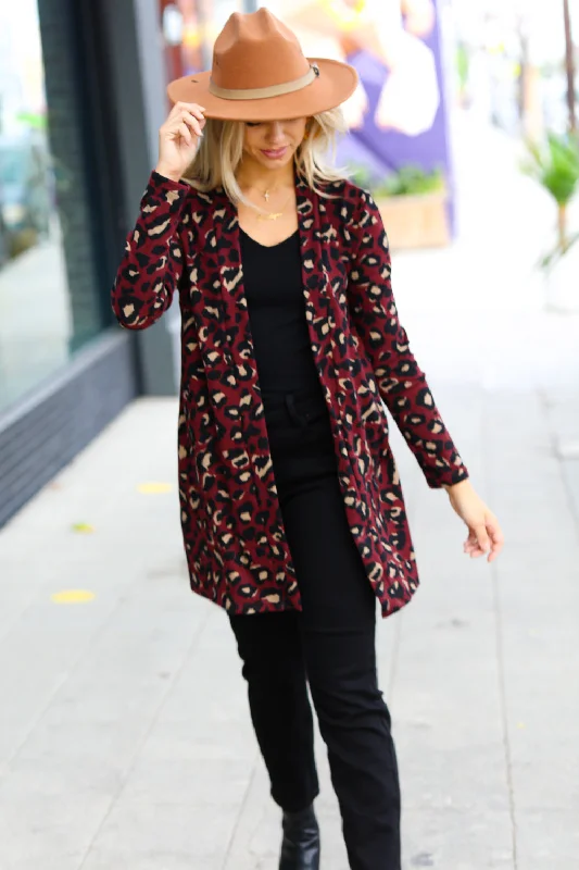 burgundy-animal-print-open-cardigan