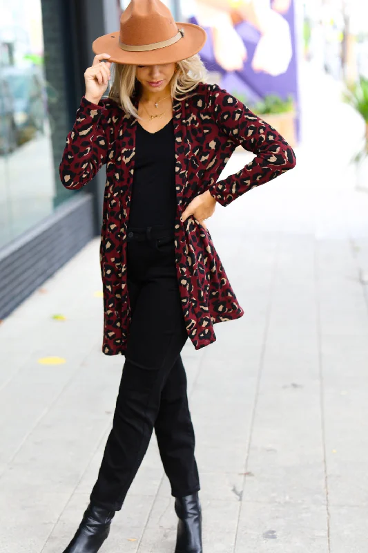 burgundy-animal-print-open-cardigan