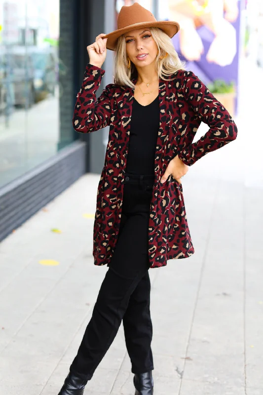 burgundy-animal-print-open-cardigan