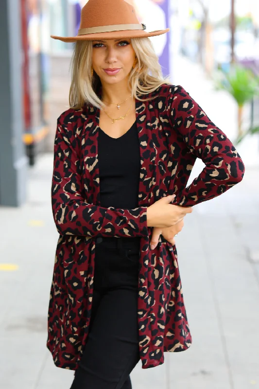 burgundy-animal-print-open-cardigan