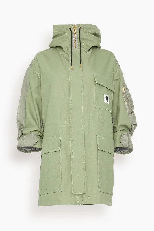 Coat in Light Green x Light Khaki