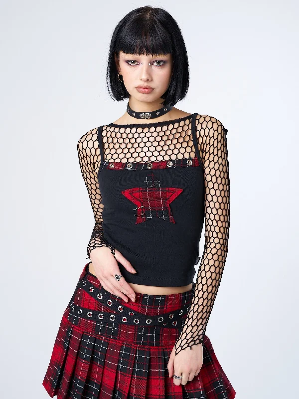 Carrie Plaid Star Cami Top