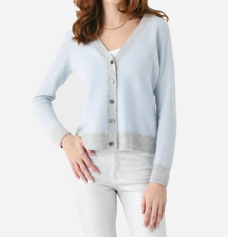 Cashmere Cardigan In Light Blue