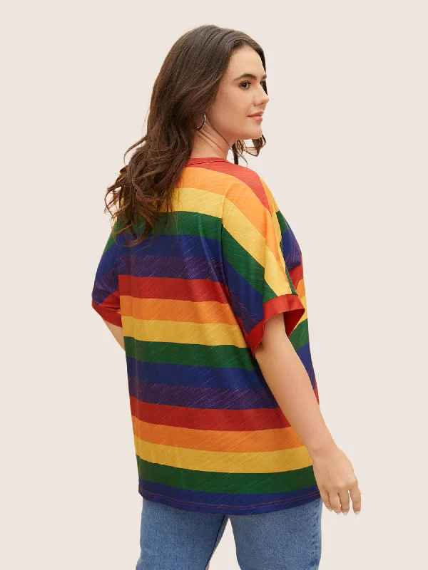 colored-striped-crew-neck-batwing-sleeve-t-shirt