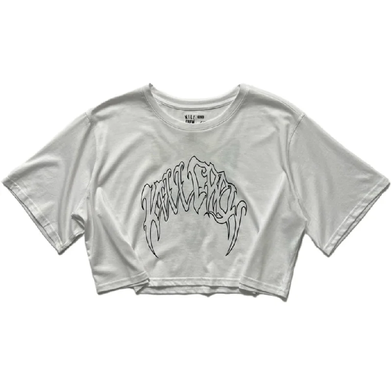 WOLF CROP TOP - WHITE / BLACK