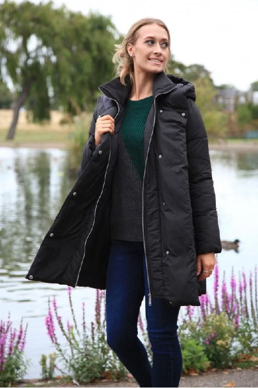 double-second-black-double-fastening-puffer-coat