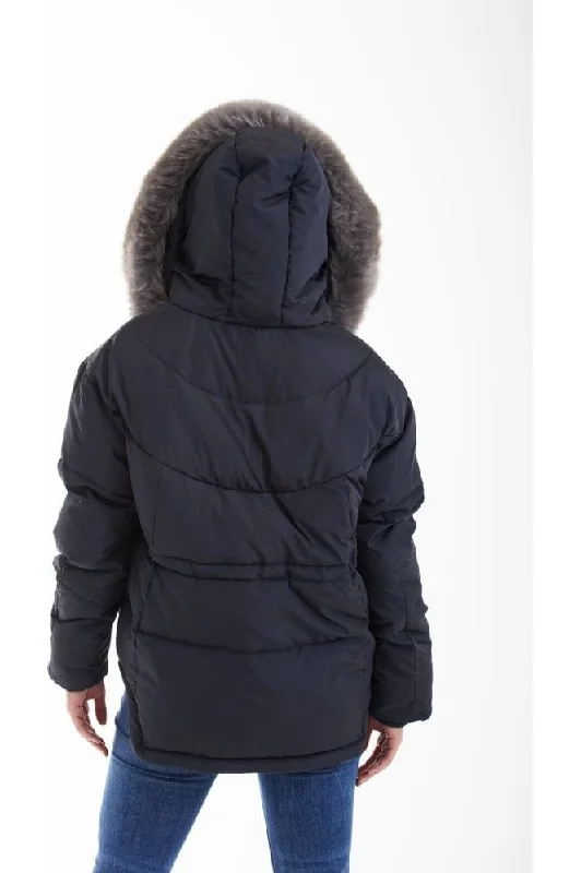 double-second-charcoal-grey-oversized-dip-back-puffer