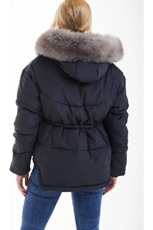 double-second-charcoal-grey-oversized-dip-back-puffer