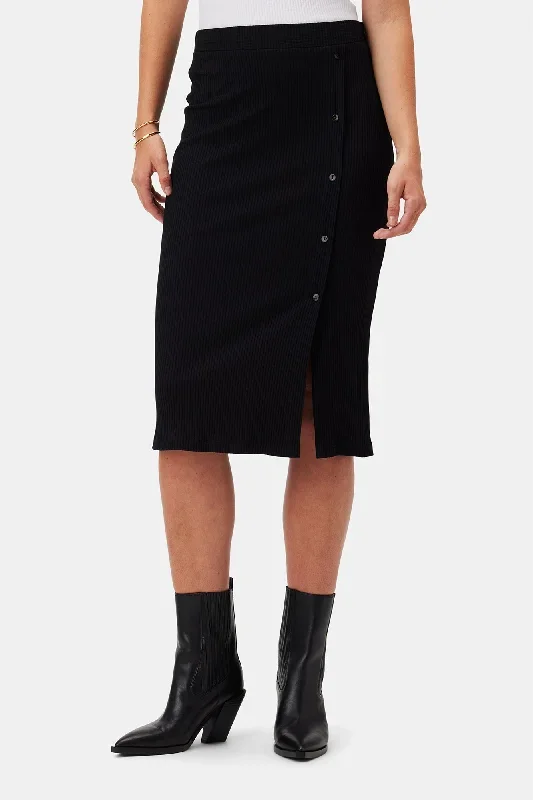 Gadot Paris Rib Skirt - Black