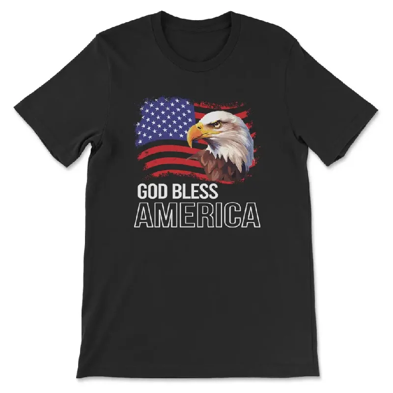 God Bless America, Bald Eagle Flag, Christian T-shirt