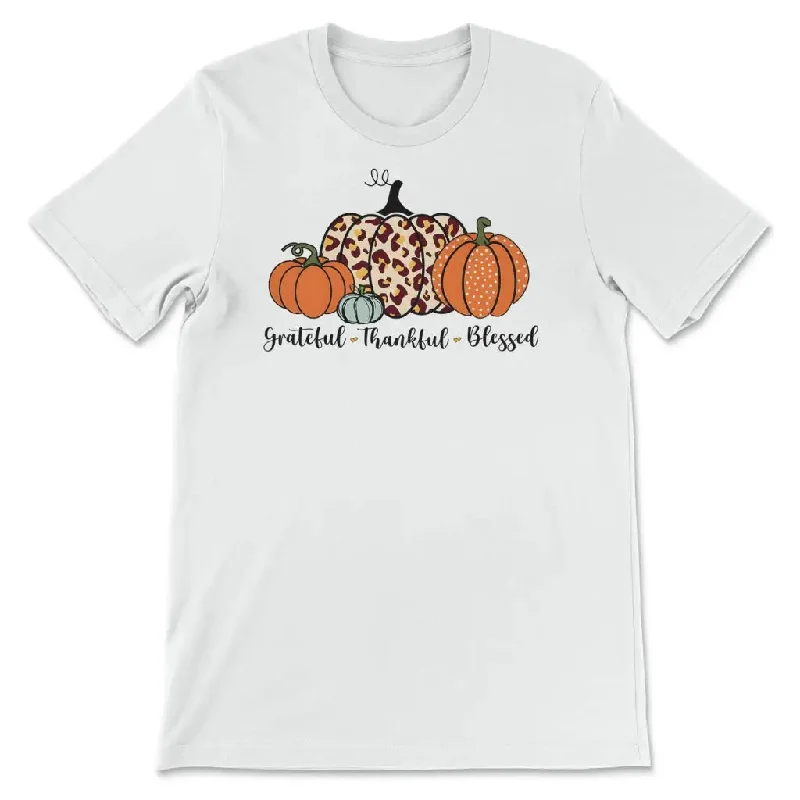 Grateful Thankful Blessed Pumpkin Fall Women’s T-shirt