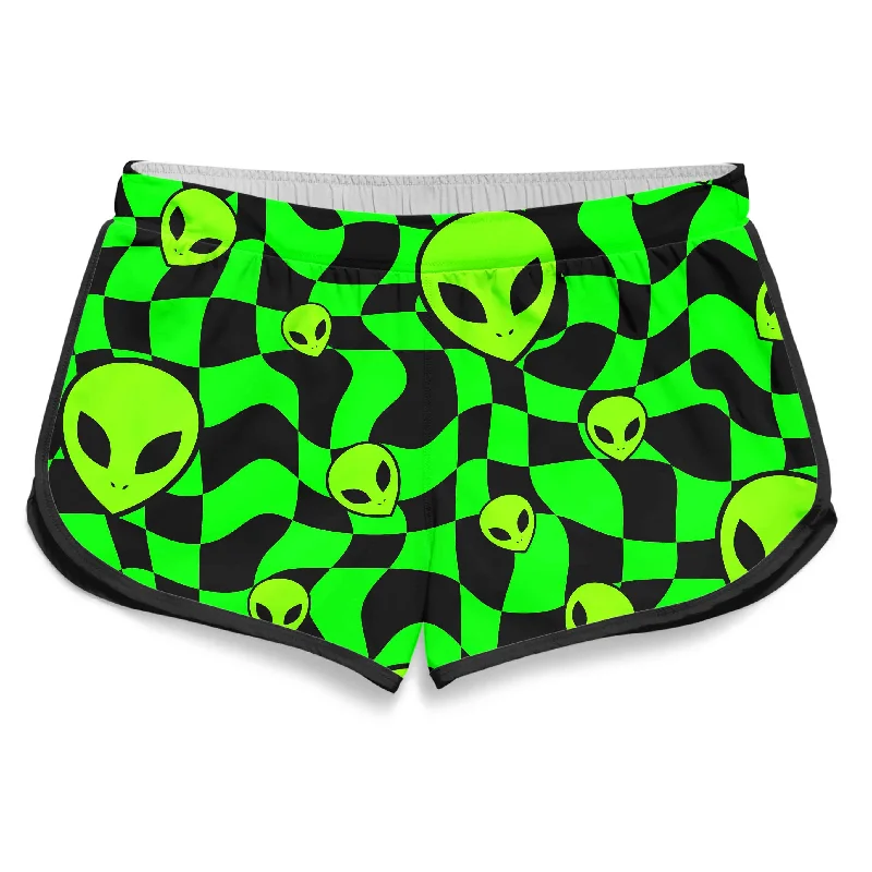 Green Aliens Women's Retro Shorts