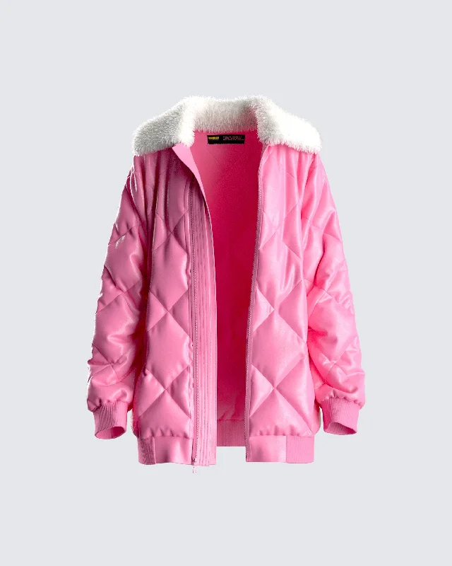 Jenna Pink Quilted Jacket